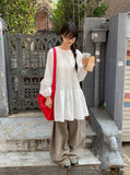 Rohigh Pintuck Shirring Layered Blouse One Piece