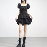 Webit Shirring Puff Dress