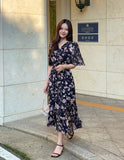 Ephelo Flower Chiffon Frill Wrap One Piece (Strap Set)