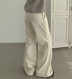 Corduroy Brushed Semi Bootcut Banding Pants