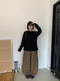 [BAONHAUS] Tsutaki Leopard String Wide Banding Pants