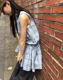 Venice Strap Sleeveless Check Mini One Piece