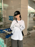 Cooing Ribbon Printing Long Sleeve Tee