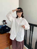 [BAONHAUS] Tenin Cotton Boxy Over Plain Shirt