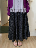 Honil Flower Shirring Banding Long Skirt