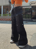 Fly Parachute Pocket Denim Pants