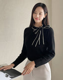 Remine Line Ribbon Tie Knit