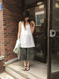 Uhari Lace Shirring Bustier Sleeveless