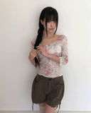 Lewell Flower Three Quarter T-shirt