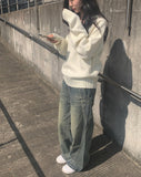 Newsy Washing Wide Denim Pants