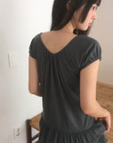 [Layered Look] Yuu Tiered Ribbon Puff One Piece