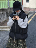 KNIT HOOD PADDING VEST