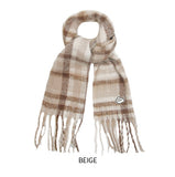 Cloud Embroidery Bold Check Muffler