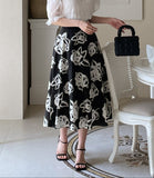 Mona Rose Flare Banding Long Skirt