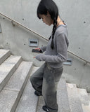 Mikan Washing Denim Wide Pants