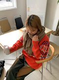 Clan Wool Nordic Snowflake Round Knit