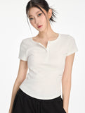 W Basic Henley Neck T-shirt