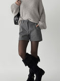 Leaf Wool High Shorts
