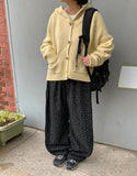 [BAONHAUS] Linfus Flower Corduroy Banding Balloon Wide Pants