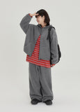 [BAONHAUS] Amoki check color matching fleece banding jogger pants