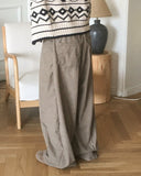 Nelz Corduroy Snap Wide Pants
