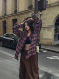 Solar loose fit hooded checkered shirt