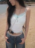 Roger Layered Lace Color Matching Mesh Sleeveless