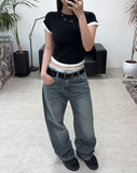 Nerit Washed Flare Denim Pants