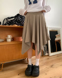 Maring Unbalanced Layered Midi Skirt