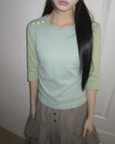 Repo Color Matching Button Three Quarter T-shirt
