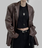 Lute Crack Leather Jacket