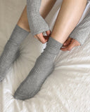 Tijou ribbed see-through long knee socks