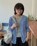 Riiku V-Neck Linen Summer Cardigan - Linen 50