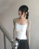 [with cup] Letin Dot Lace Sleeveless