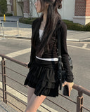 Kyuhi Frill Tiered Mini Skirt