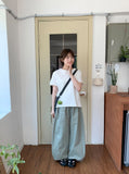 [unisex] Linmus Banding Linen Balloon Wide Pants