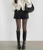 Year-End Party Look Mood Wool Luxury Short Pants