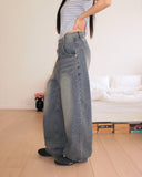 Tinta heart printing wide denim pants