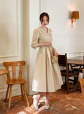 Rebbe Jacquard Collar Pleated One Piece (Belt set)