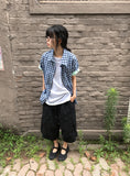 [unisex] Module Loose-Fit Check Short Sleeve Shirt