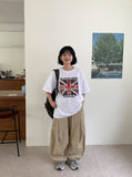 [unisex] Bitmottle Curved Banding Balloon Wide Pants