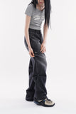 Milo snap wide denim pants