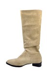 Suede shirring half boots