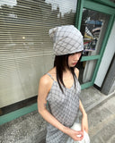 [SET] Binbeul Check Bandana Strap Layered Sleeveless One Piece