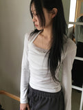Vichy Balletcore Chiffon Shirring Bolero Long Sleeve Tee