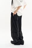 Double placket eyelet wide pants