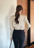 Skyle Shirring Satin Blouse