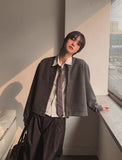 Flea Line Shoulder Wool Crop Cardigan