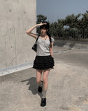 Lit Tiered Mini Skirt Pants