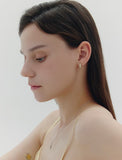 Essence Heart Bezel Tennis One-Touch Earrings